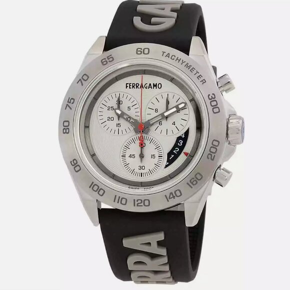 NEW Salvatore Ferragamo Men's Silver Watch